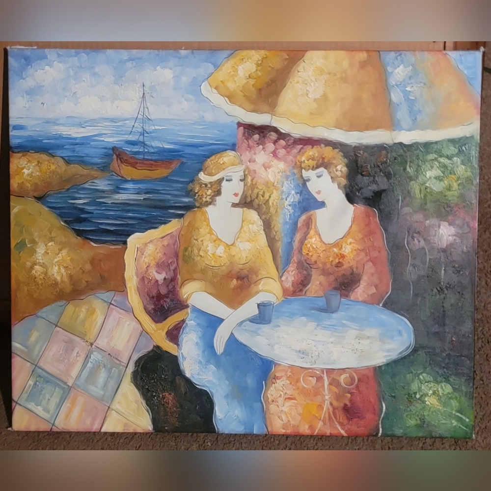 Vintage Oil On Canvas Painting Signed 20x24"